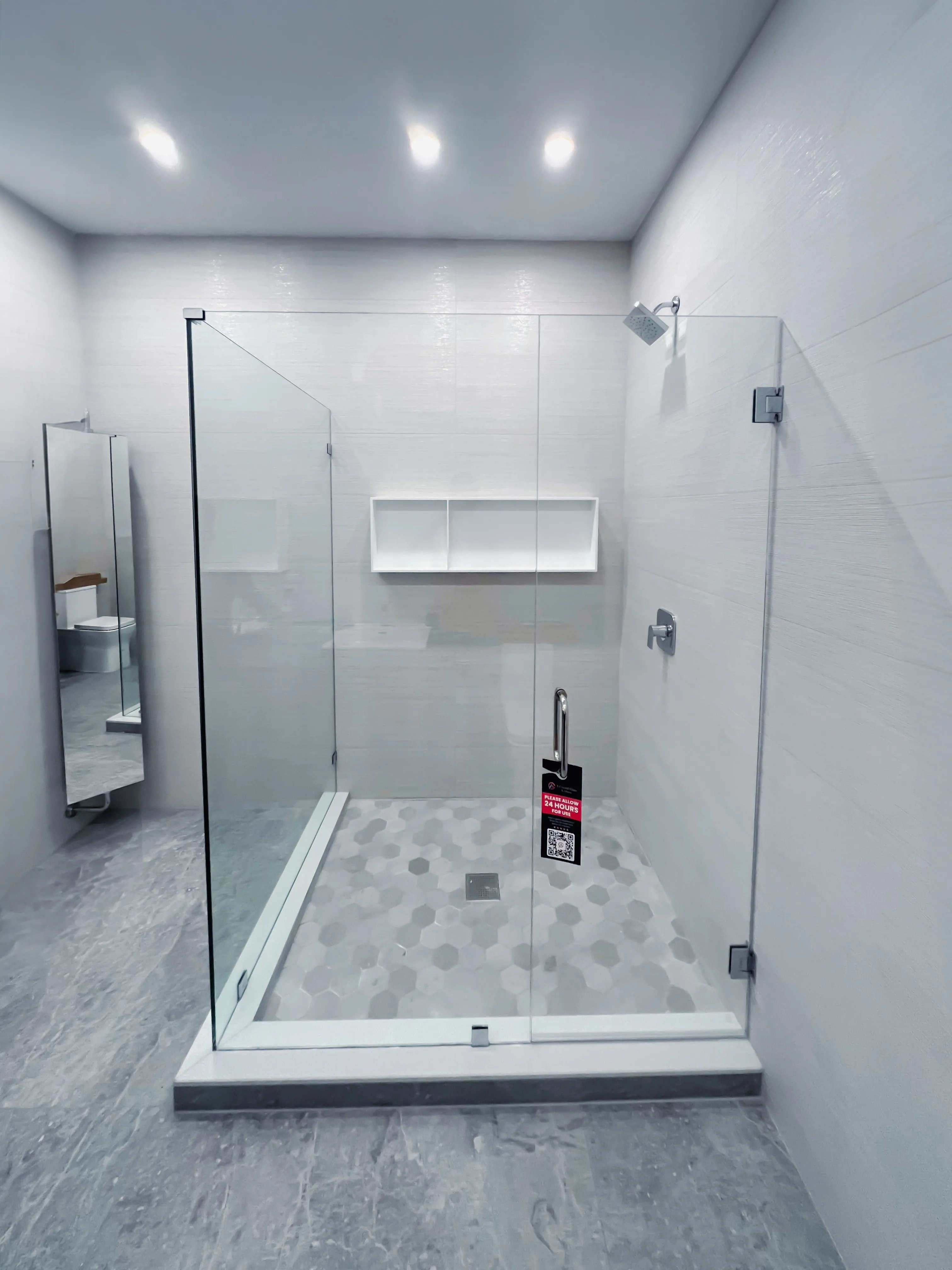 Shower Door 3/8” Clear Monolithic Tempered Glass