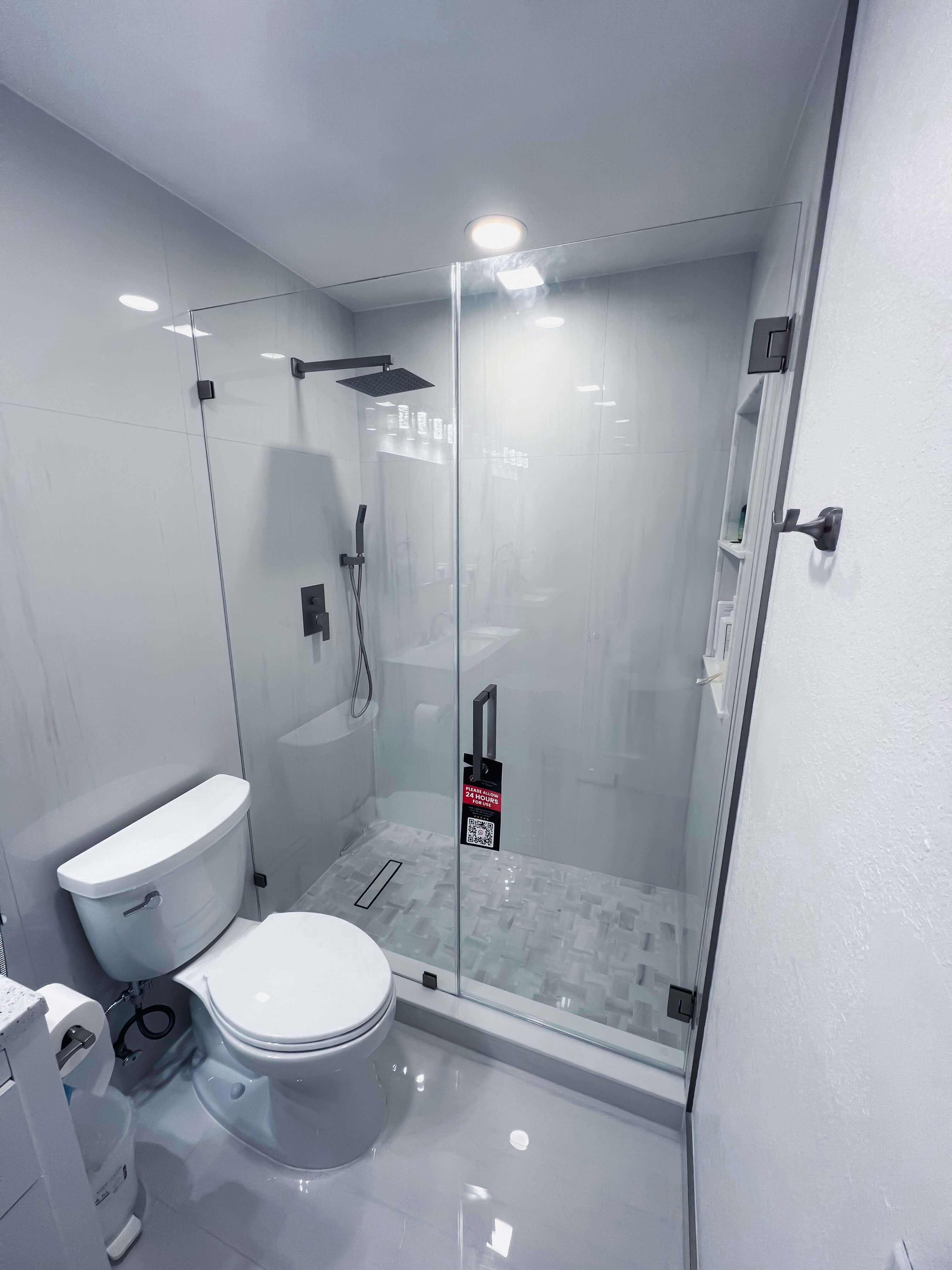 Shower Door 3/8” Clear Monolithic Tempered Glass