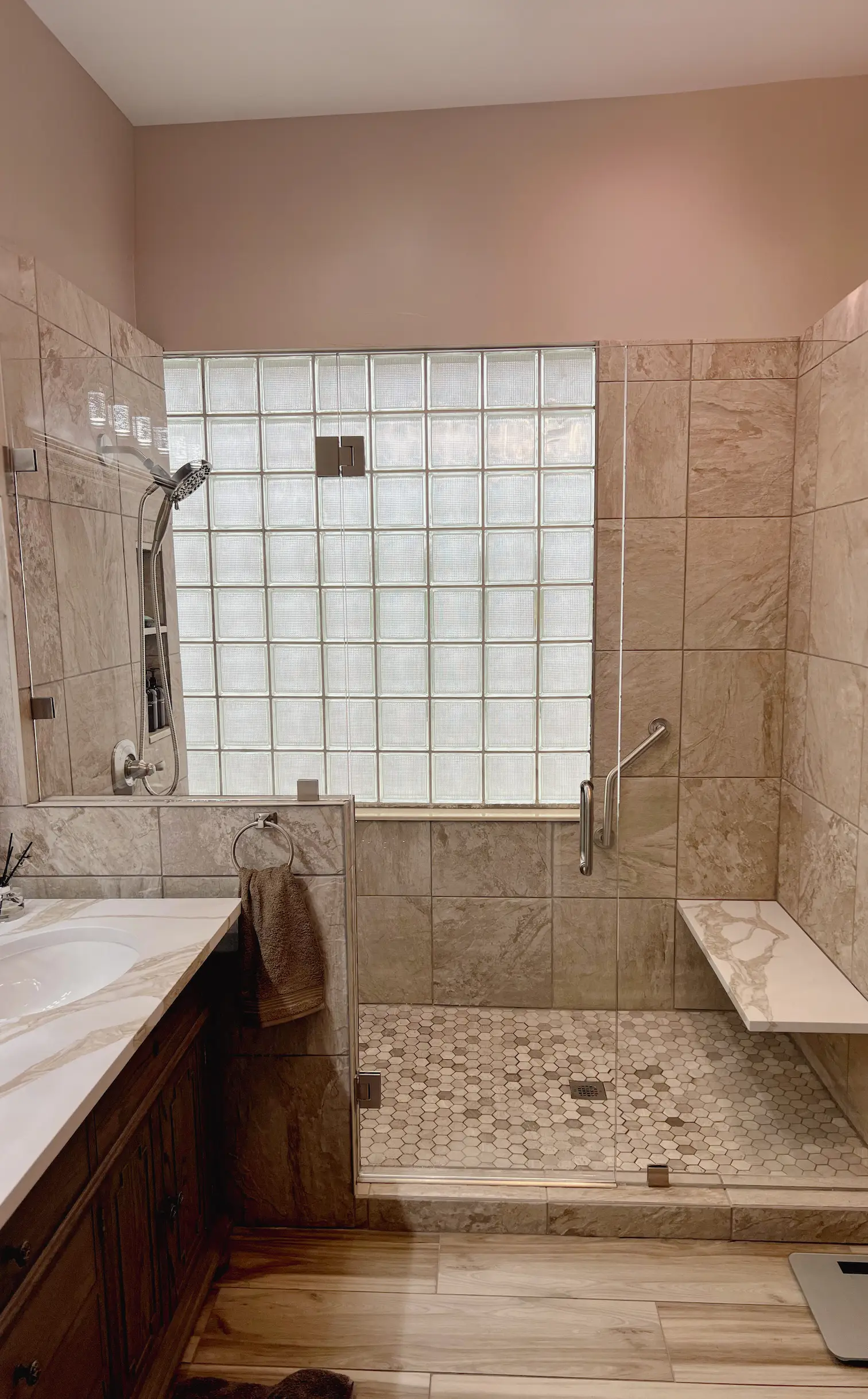 Shower Door and Panel in James Residence