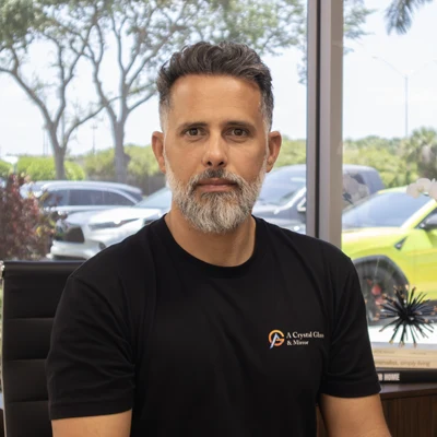 High-quality glass and mirror installation services in A Crystal Glass & Mirror. Expert craftsmanship and durable glass solutions.