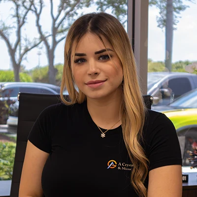 High-quality glass and mirror installation services in a Crystal Glass & Mirror shop.