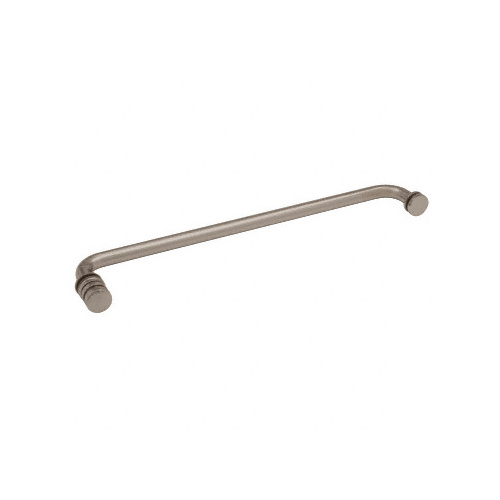 Stainless steel grab bar for safety and support.