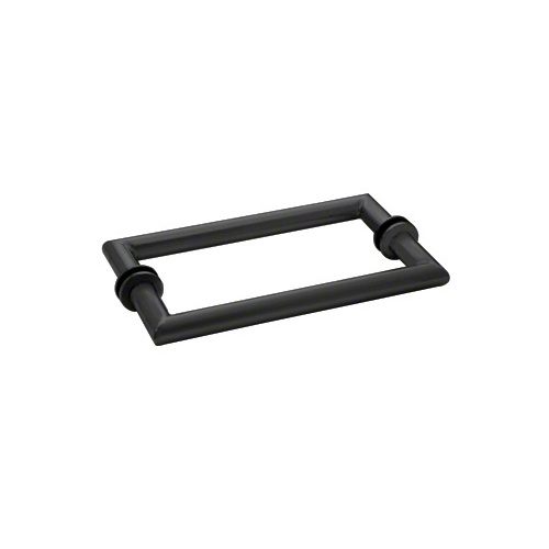 Black glass pull handle for cabinets or drawers, modern door hardware accent.
