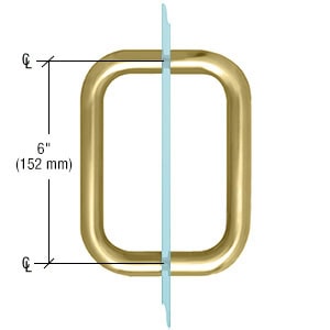 High-quality gold glass door handle with precise measurements for custom glass installations.