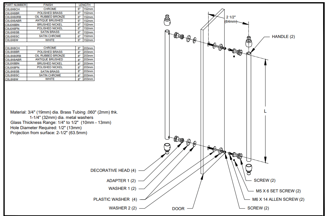 Elegant glass mirror with chrome fittings and hardware.