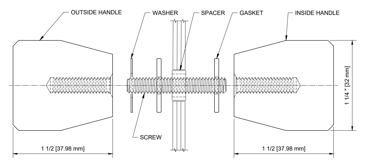High-quality glass mirror with custom installation hardware for home decor.