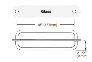 High-quality glass door handle, 18-inch length, durable and stylish for modern homes.