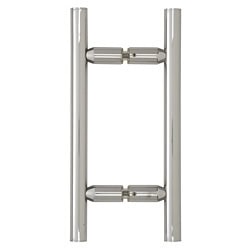 Polished stainless steel glass door handle, durable and elegant for residential or commercial use.