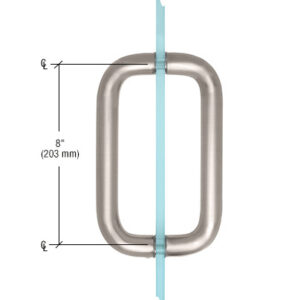 High-quality glass door handle with 8-inch length for elegant applications.