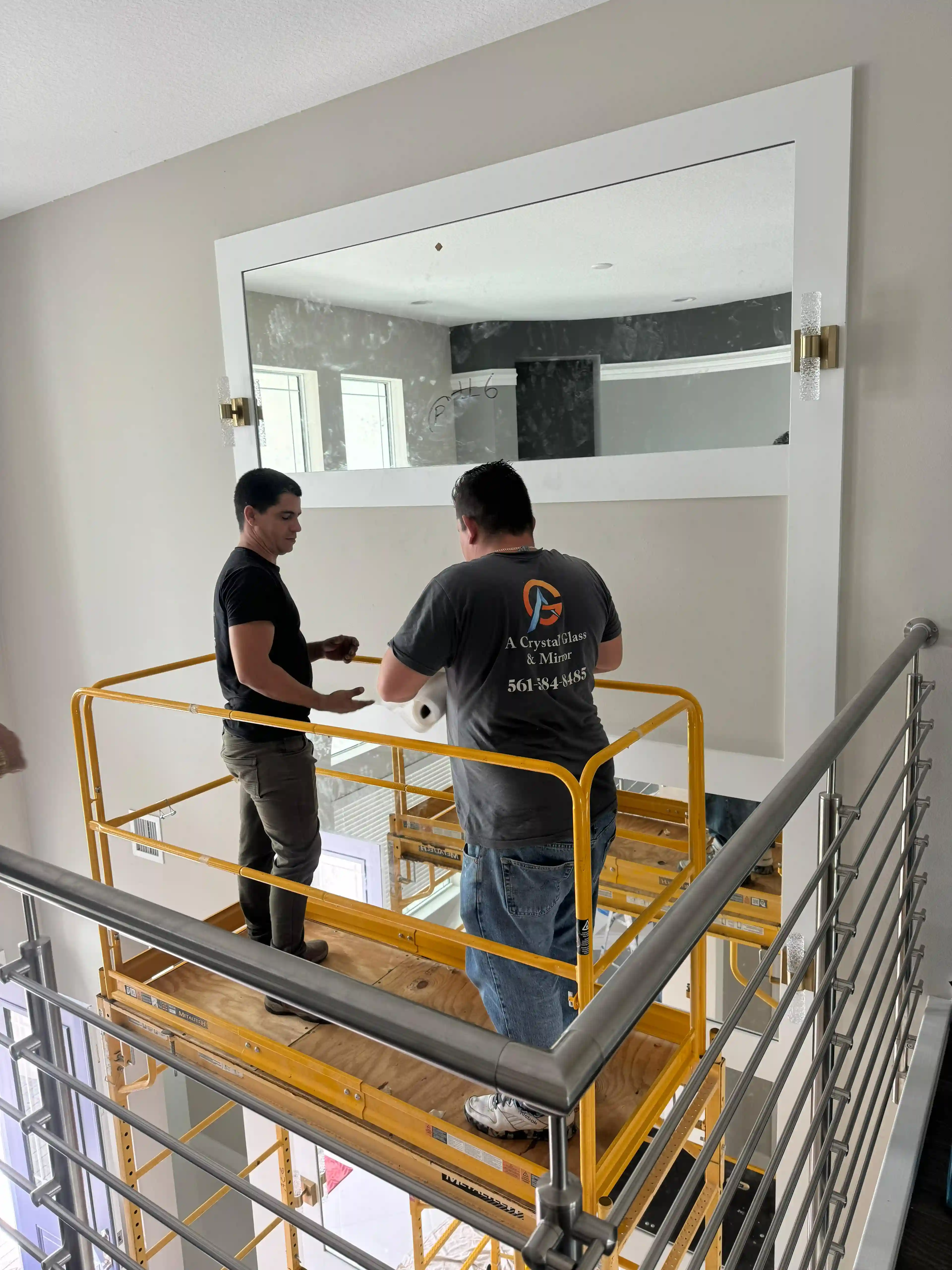 High-quality mirror installation by experts at A Crystal Glass & Mirror in a modern home setting.