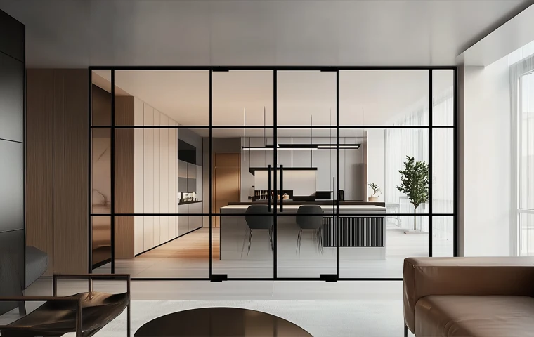 Aluminum Grid Glass Partition