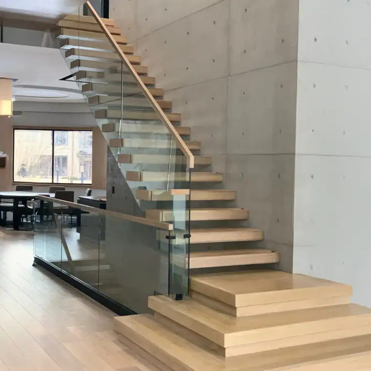 Glass railing for staircase