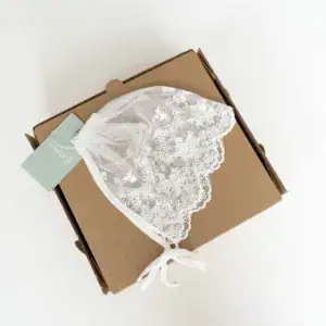 gorro encaje bautizo blanco any